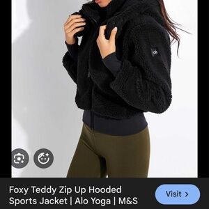 ALO Yoga Foxy Black Teddy Sports Jacket